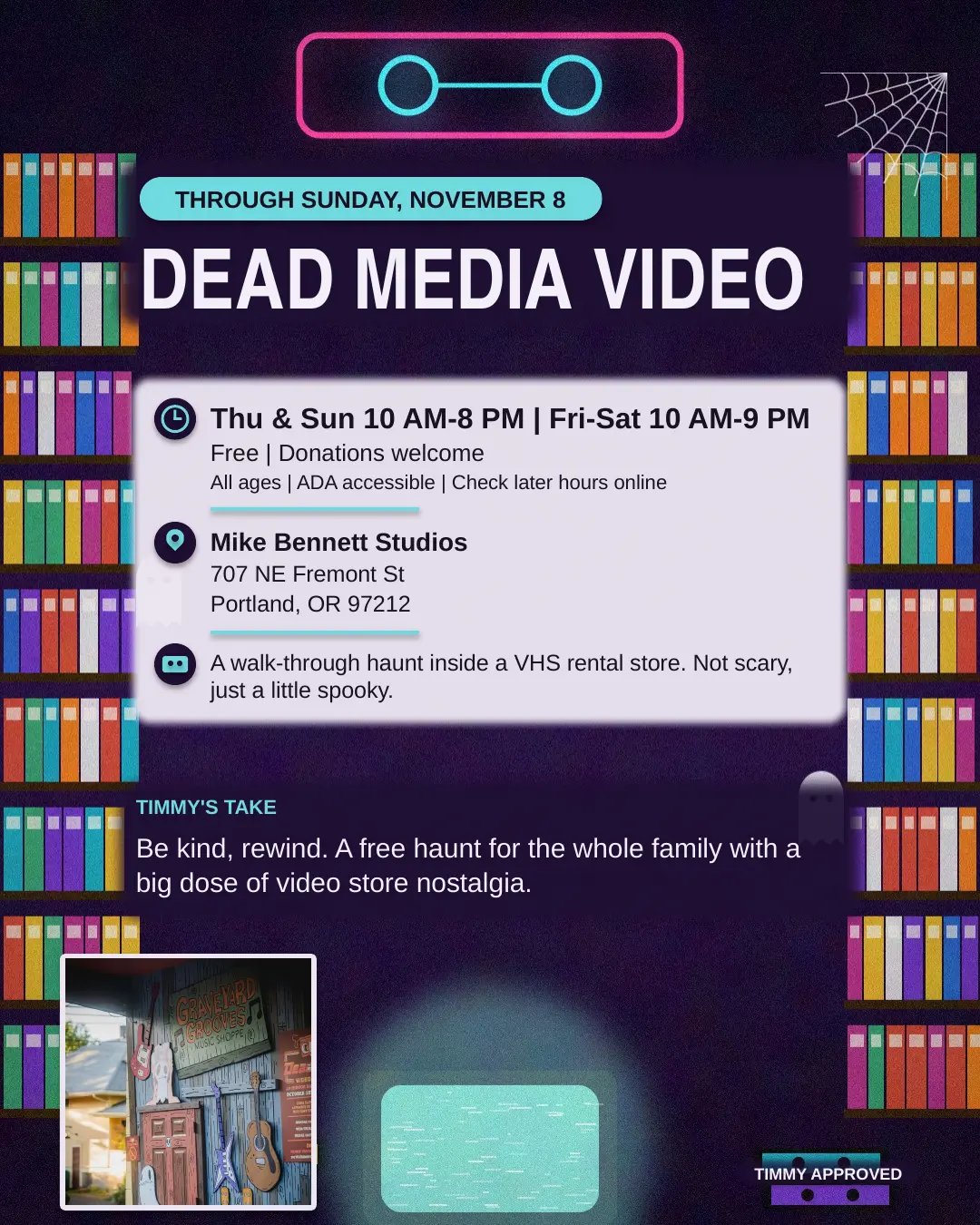 Dead Media Video Rentals, through Sunday, November 8, Mike Bennett Studios.