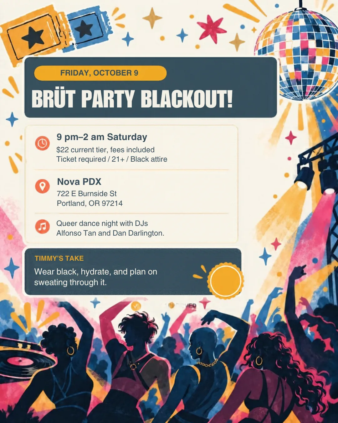Brüt Party Blackout, Friday, October 9, Nova PDX.