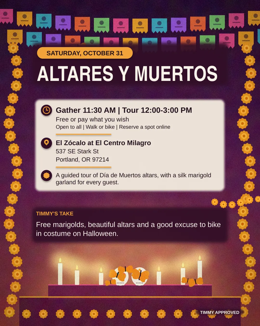 Altares y Muertos Tour, Saturday, October 31, El Centro Milagro.